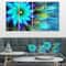 Designart - Massive Blue Green Fractal Flower - Floral Canvas Art Print